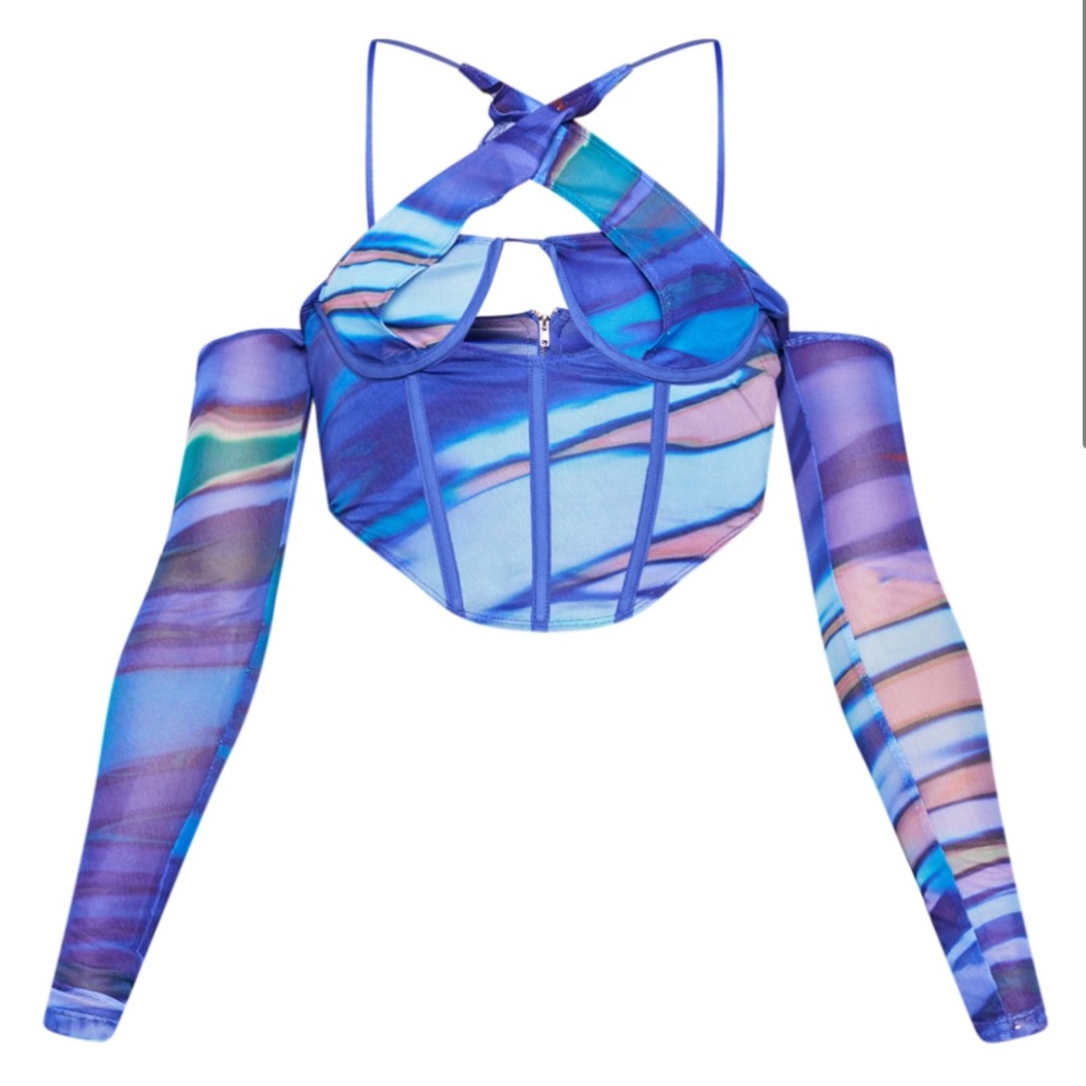 NWT- PLT blue abstract corset